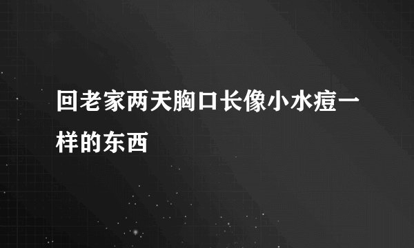 回老家两天胸口长像小水痘一样的东西