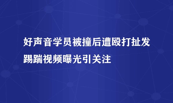 好声音学员被撞后遭殴打扯发踢踹视频曝光引关注