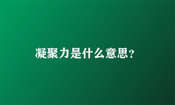 凝聚力是什么意思？