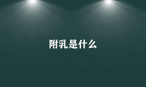 附乳是什么