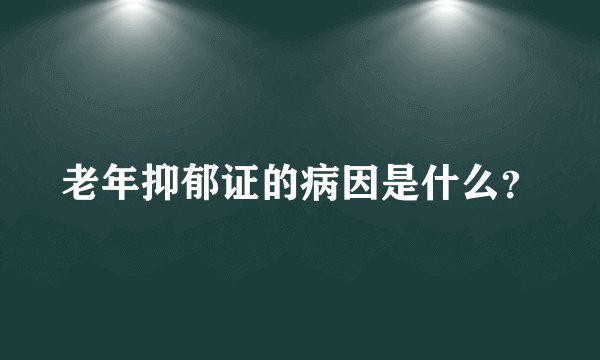 老年抑郁证的病因是什么？