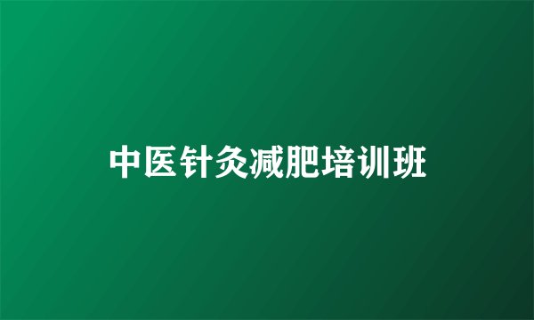 中医针灸减肥培训班