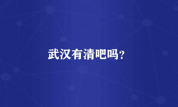 武汉有清吧吗？