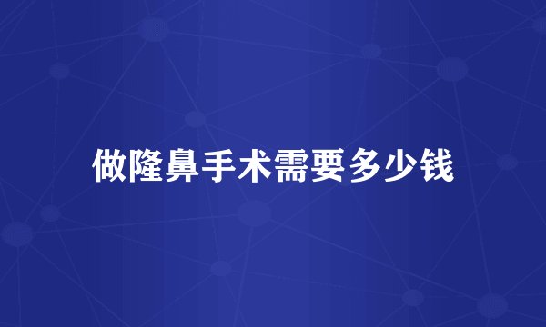 做隆鼻手术需要多少钱