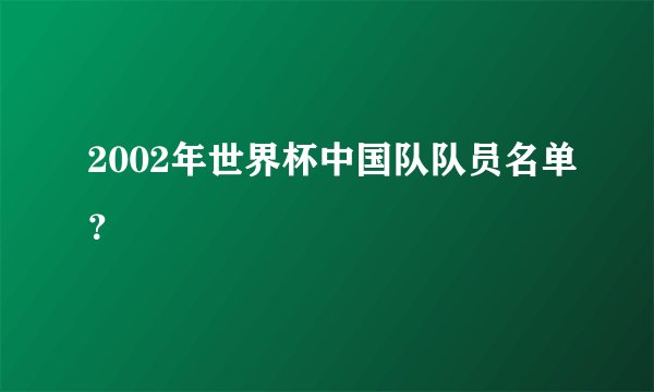 2002年世界杯中国队队员名单？