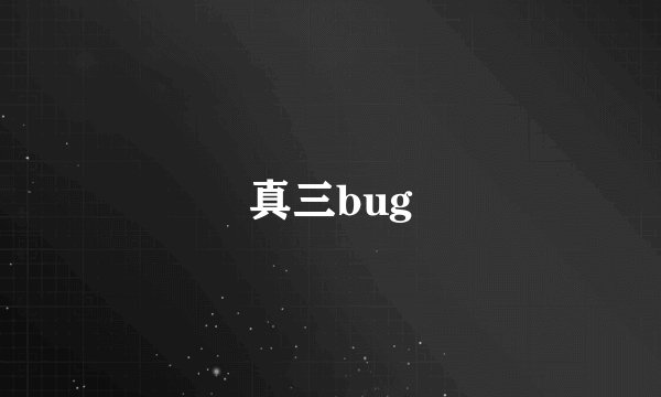 真三bug