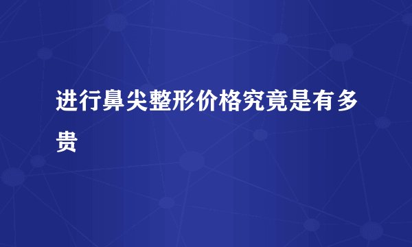 进行鼻尖整形价格究竟是有多贵