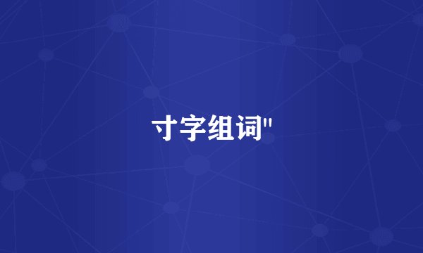 寸字组词