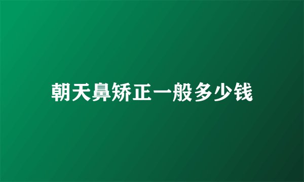 朝天鼻矫正一般多少钱