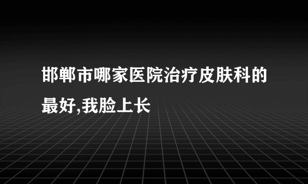 邯郸市哪家医院治疗皮肤科的最好,我脸上长