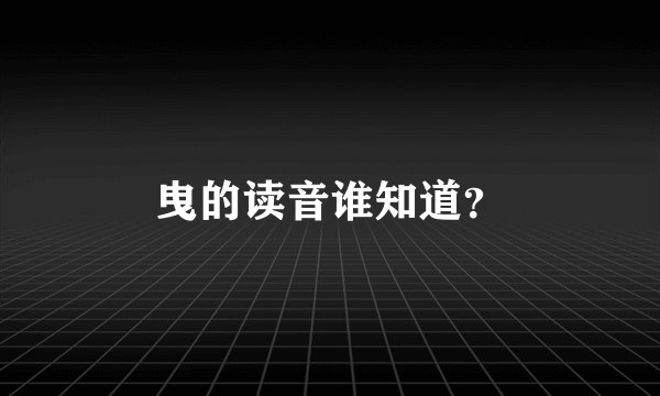 曳的读音谁知道？
