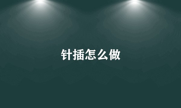 针插怎么做