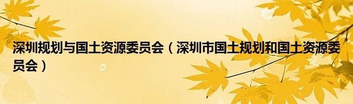 深圳规划与国土资源委员会(深圳市国土规划和国土资源委员会)