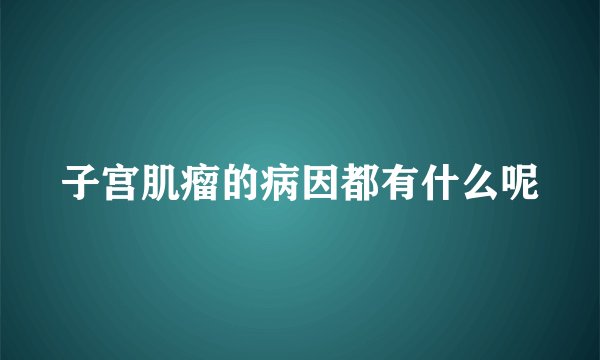 子宫肌瘤的病因都有什么呢