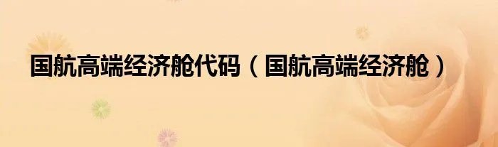国航高端经济舱代码（国航高端经济舱）