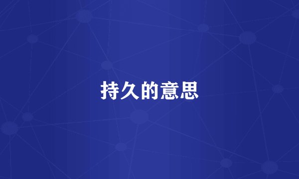 持久的意思