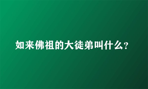 如来佛祖的大徒弟叫什么?