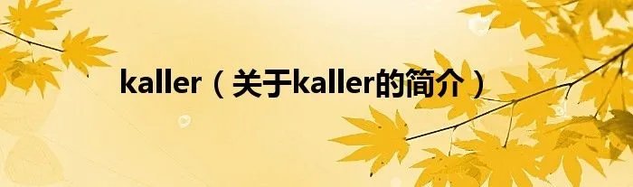 kaller（关于kaller的简介）