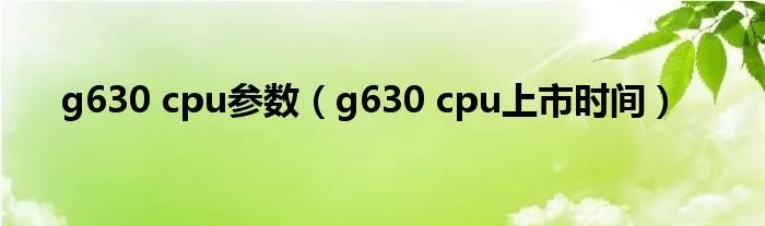 g630 cpu参数（g630 cpu上市时间）