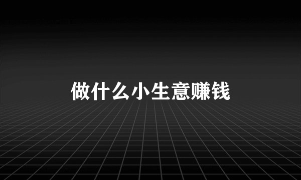 做什么小生意赚钱