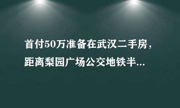 首付50万准备在武汉二手房，距离梨园广场公交地铁半小时车程，新一点的小区有哪些？