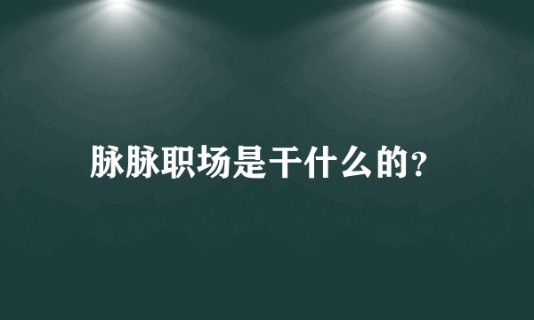 脉脉职场是干什么的?
