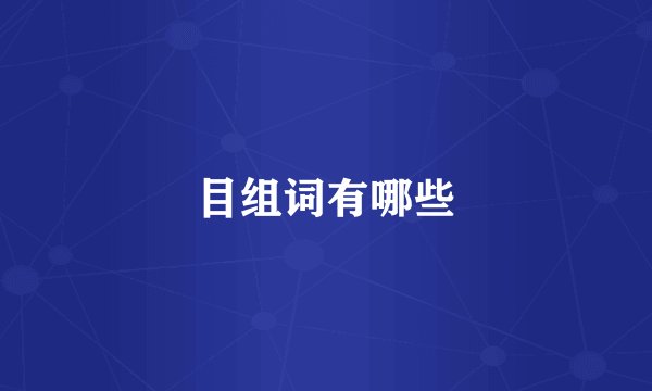 目组词有哪些