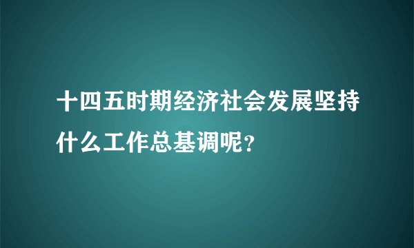 十四五时期经济社会发展坚持什么工作总基调呢？