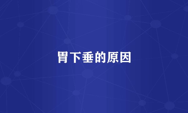 胃下垂的原因