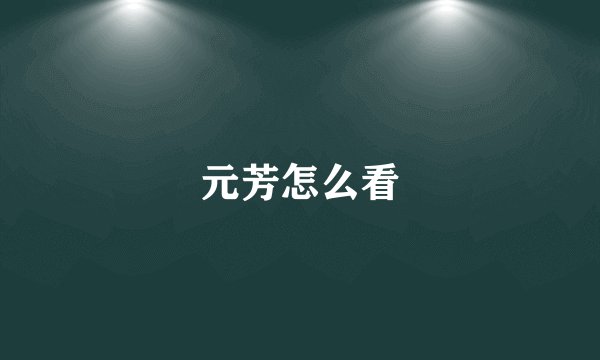 元芳怎么看