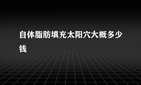 自体脂肪填充太阳穴大概多少钱
