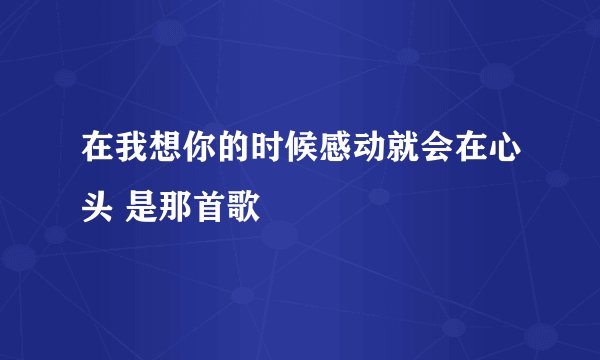 在我想你的时候感动就会在心头 是那首歌