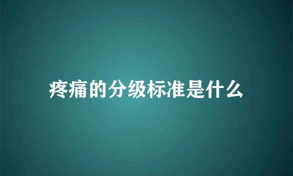 疼痛的分级标准是什么