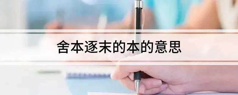 舍本逐末的本的意思