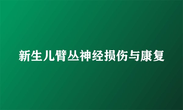 新生儿臂丛神经损伤与康复
