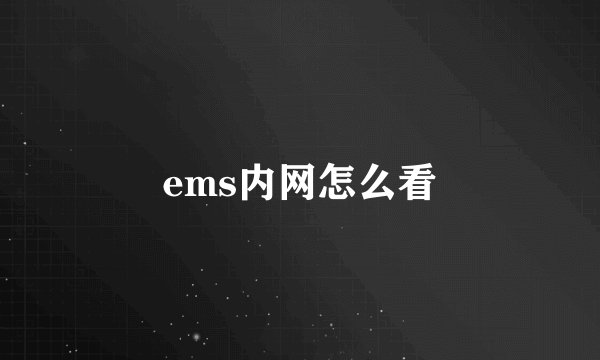 ems内网怎么看