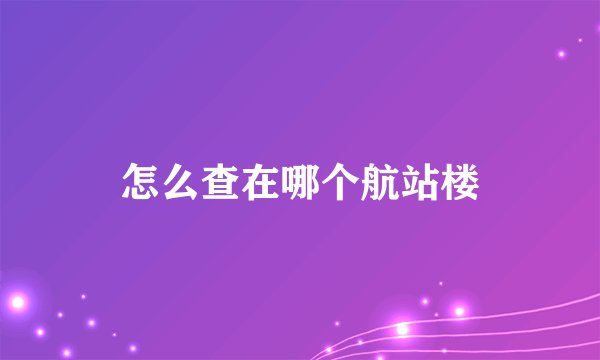 怎么查在哪个航站楼