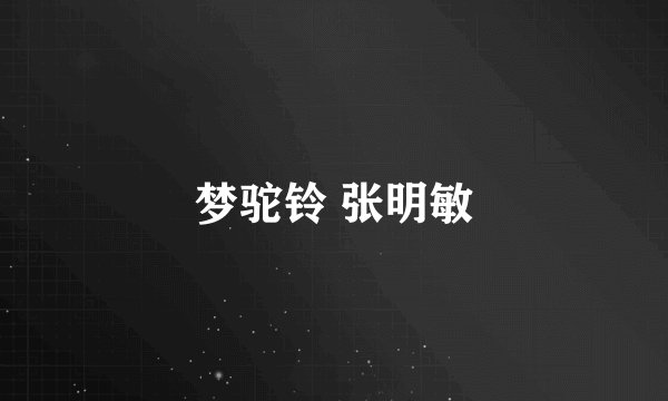 梦驼铃 张明敏