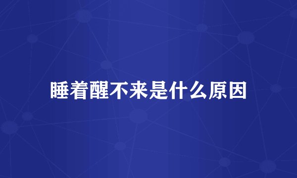 睡着醒不来是什么原因