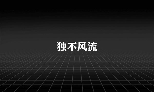 独不风流