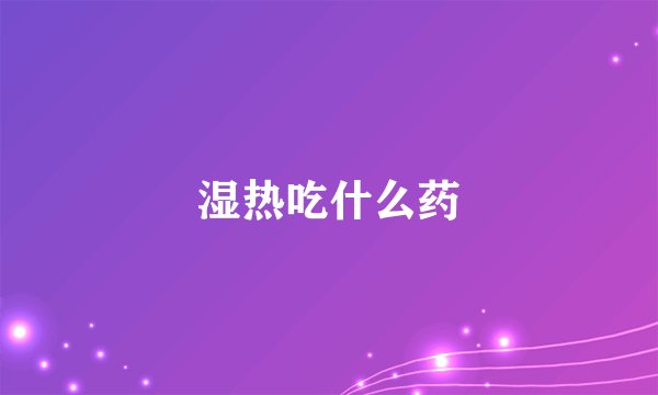 湿热吃什么药
