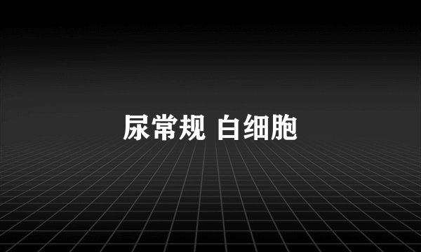 尿常规 白细胞