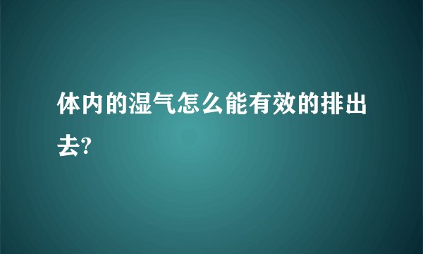 体内的湿气怎么能有效的排出去?