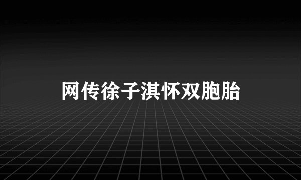 网传徐子淇怀双胞胎