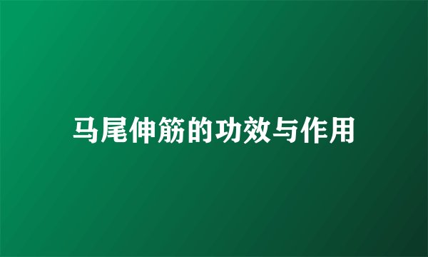 马尾伸筋的功效与作用