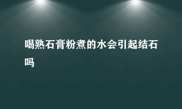 喝熟石膏粉煮的水会引起结石吗