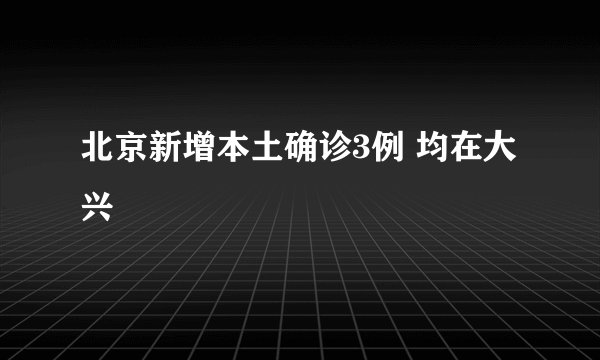 北京新增本土确诊3例 均在大兴