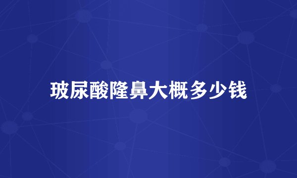 玻尿酸隆鼻大概多少钱