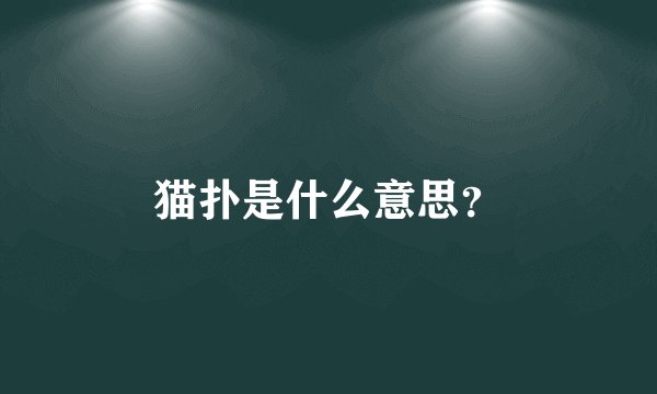 猫扑是什么意思？
