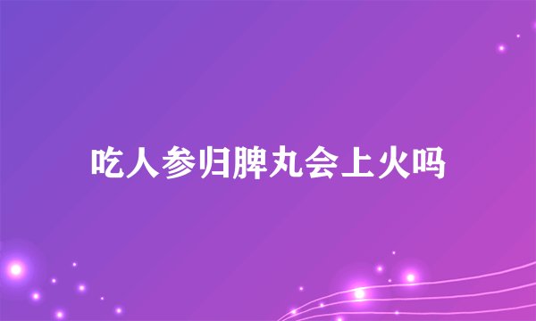 吃人参归脾丸会上火吗
